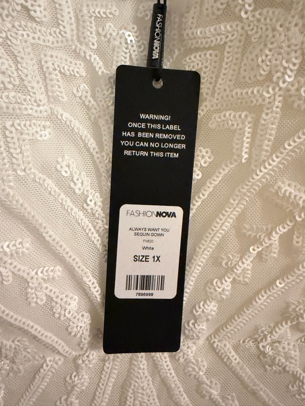 NWT Elegant White Embroidered Tulle Evening Dress - Picture 5 of 10